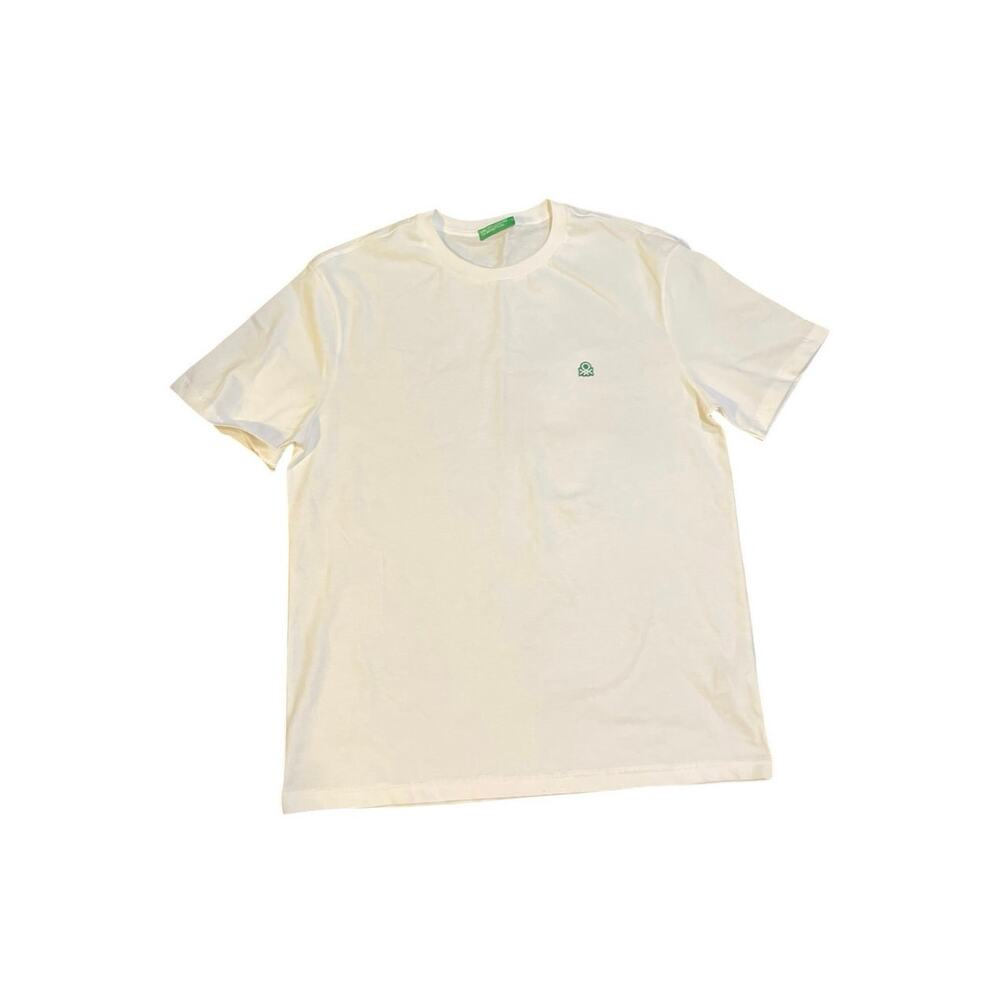 United Colors of Benetton Off White Crew Neck T-Shirt SZ M Casual Streetwear